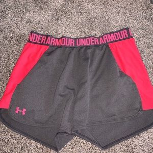 Under armor pink/gray shorts